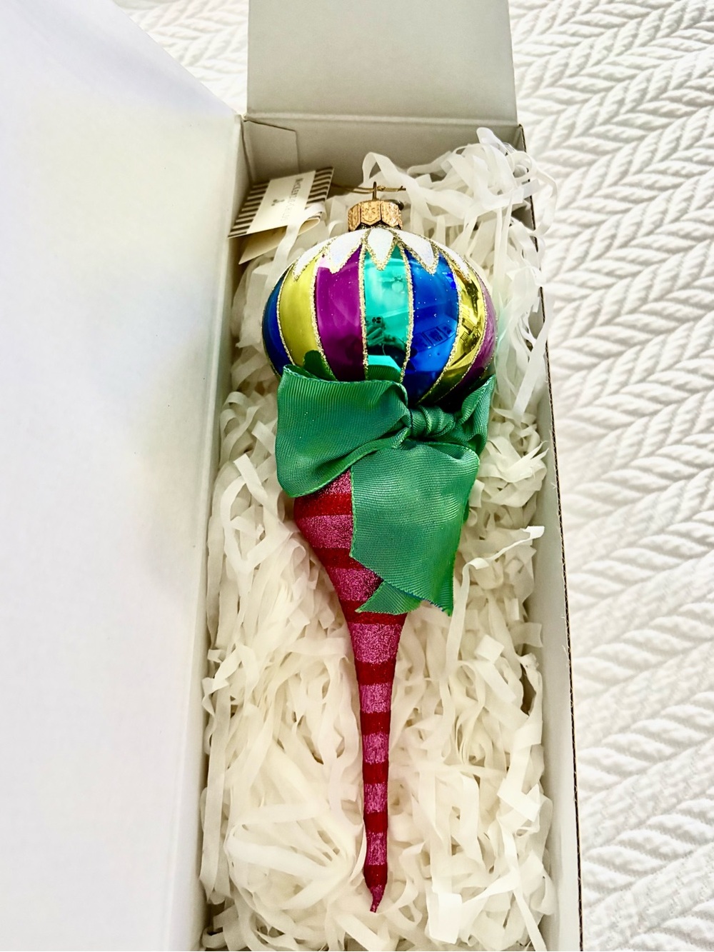 Mackenzie-Childs Bijou Icicle Drop Christmas Ornament NEW in Box Made in Poland